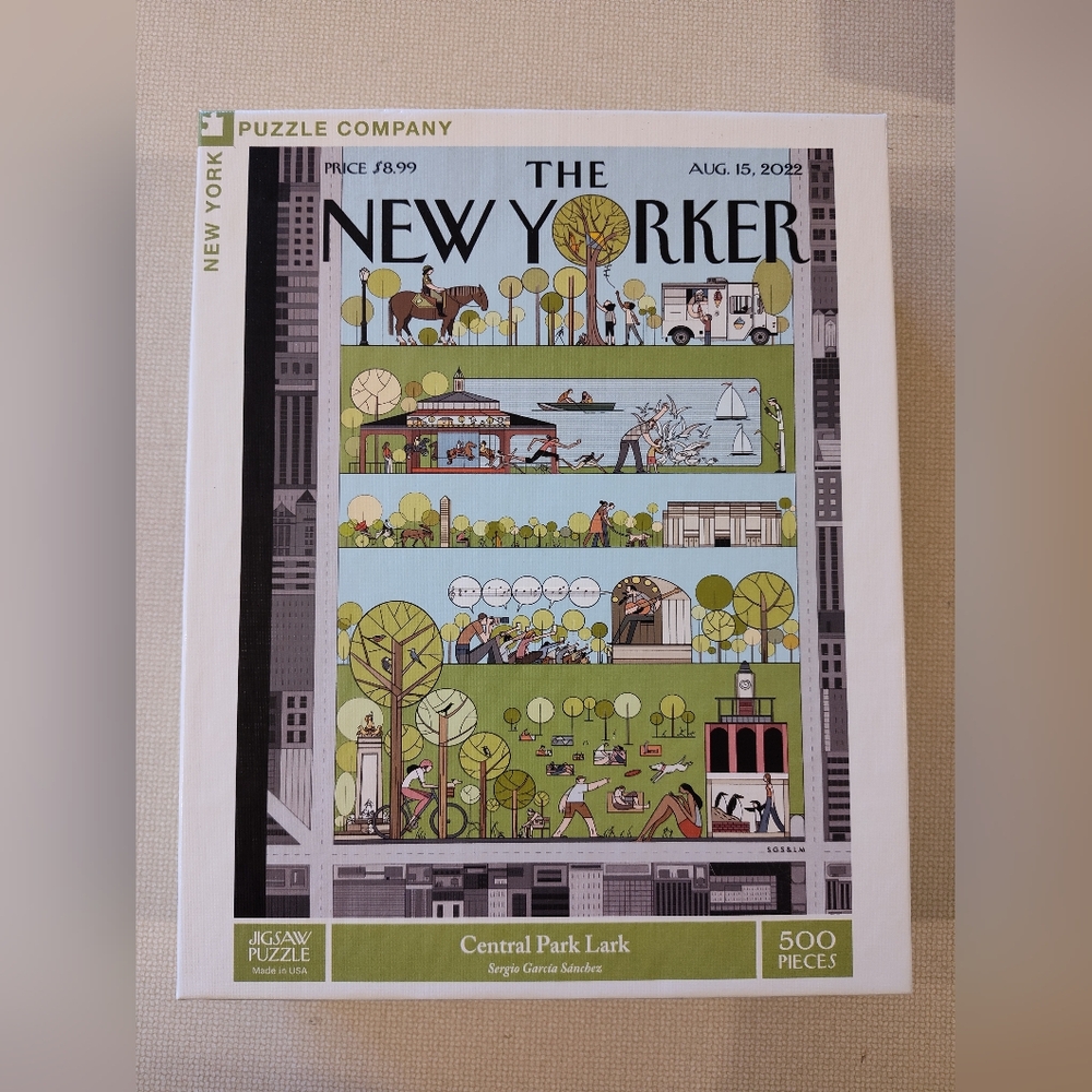 New York Puzzle Co The New Yorker Central Park Lark 500 Piece Jigsaw Complete